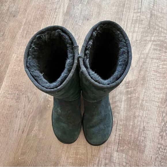 UGG Black Shearling Boots Tall suede size 7 - Picture 4 of 7